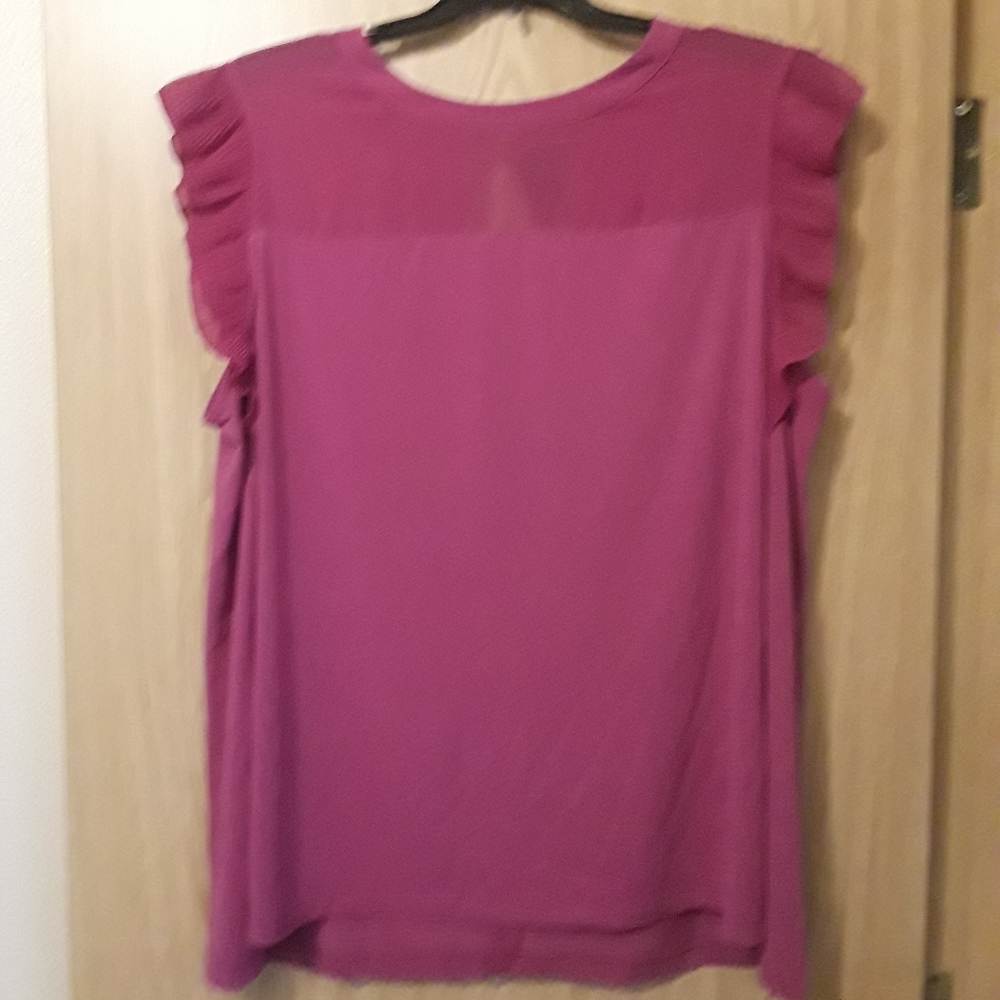 Worthington Woman 3X Tank Shell Ruffle Cap Sleeves